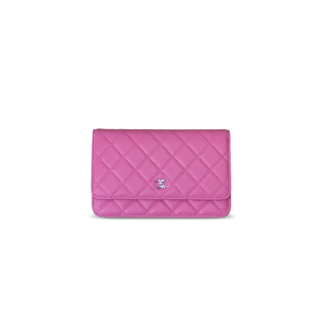 CHANEL WALLET ON CHAIN WOC CAVIAR SILVER METAL AP0250 (19*13*3.5cm)